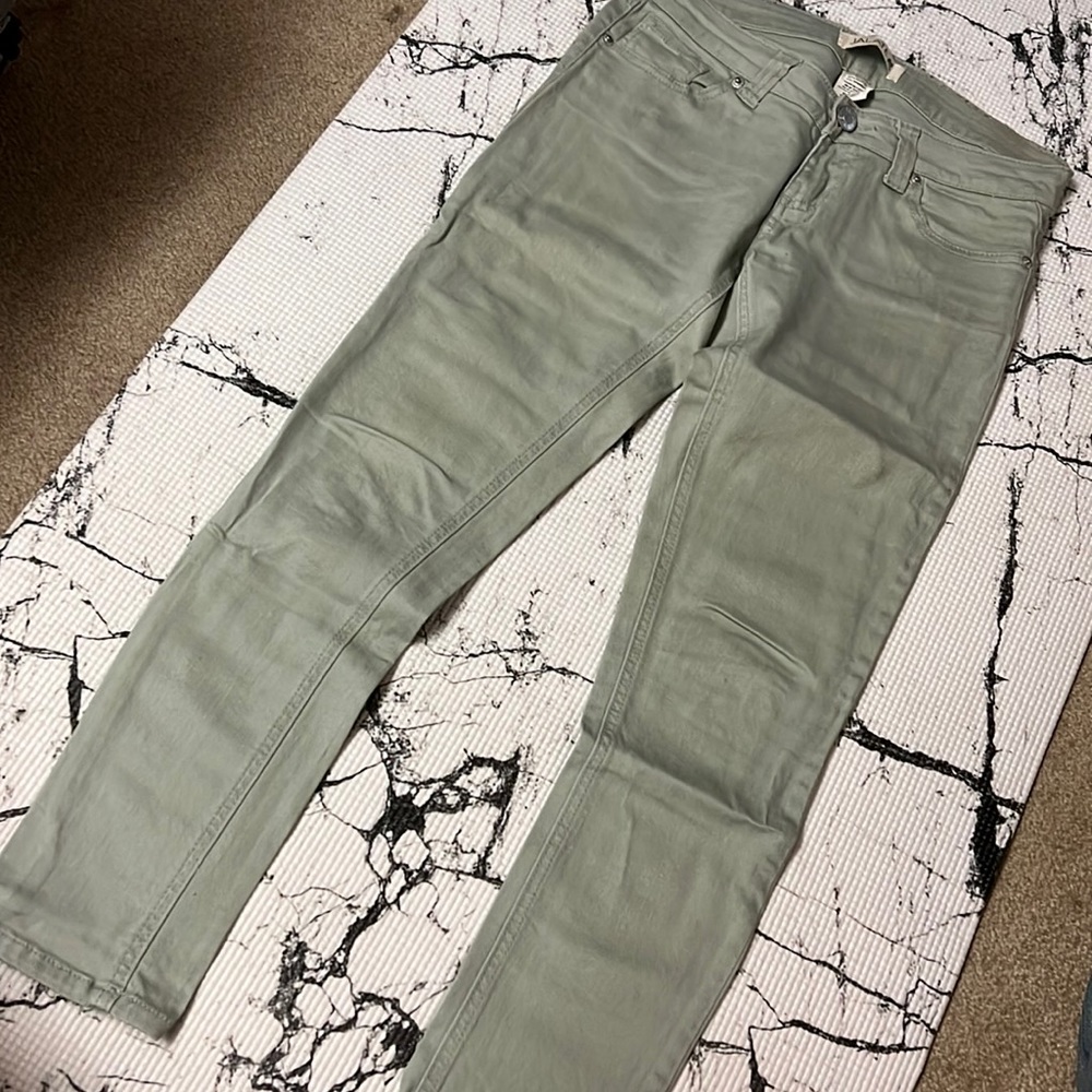 Womens mint green (pastel) ankle cropped jeans